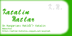 katalin matlar business card